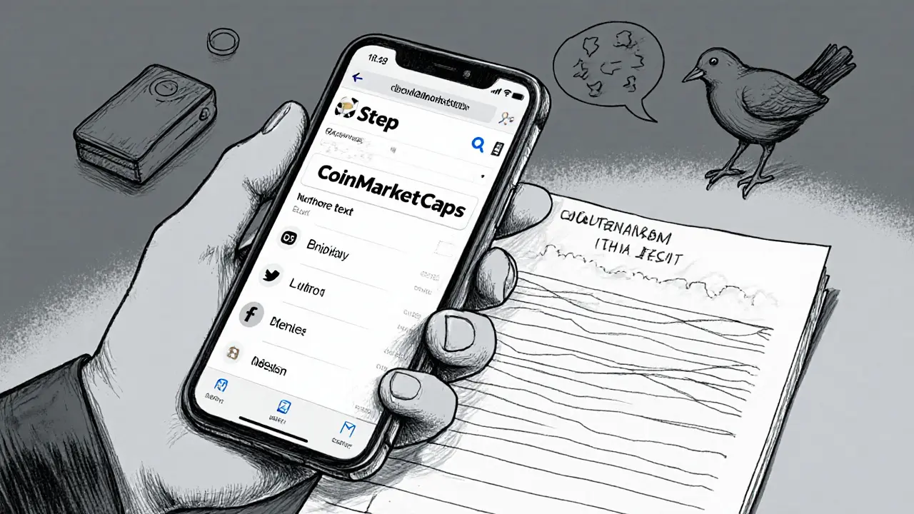 Charcoal illustration of a hand using a phone and wallet to join the airdrop.