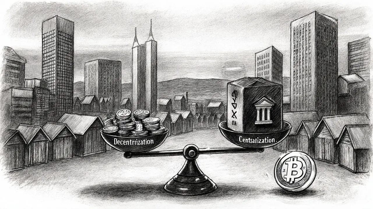Charcoal market of validator nodes balancing decentralization and centralization.