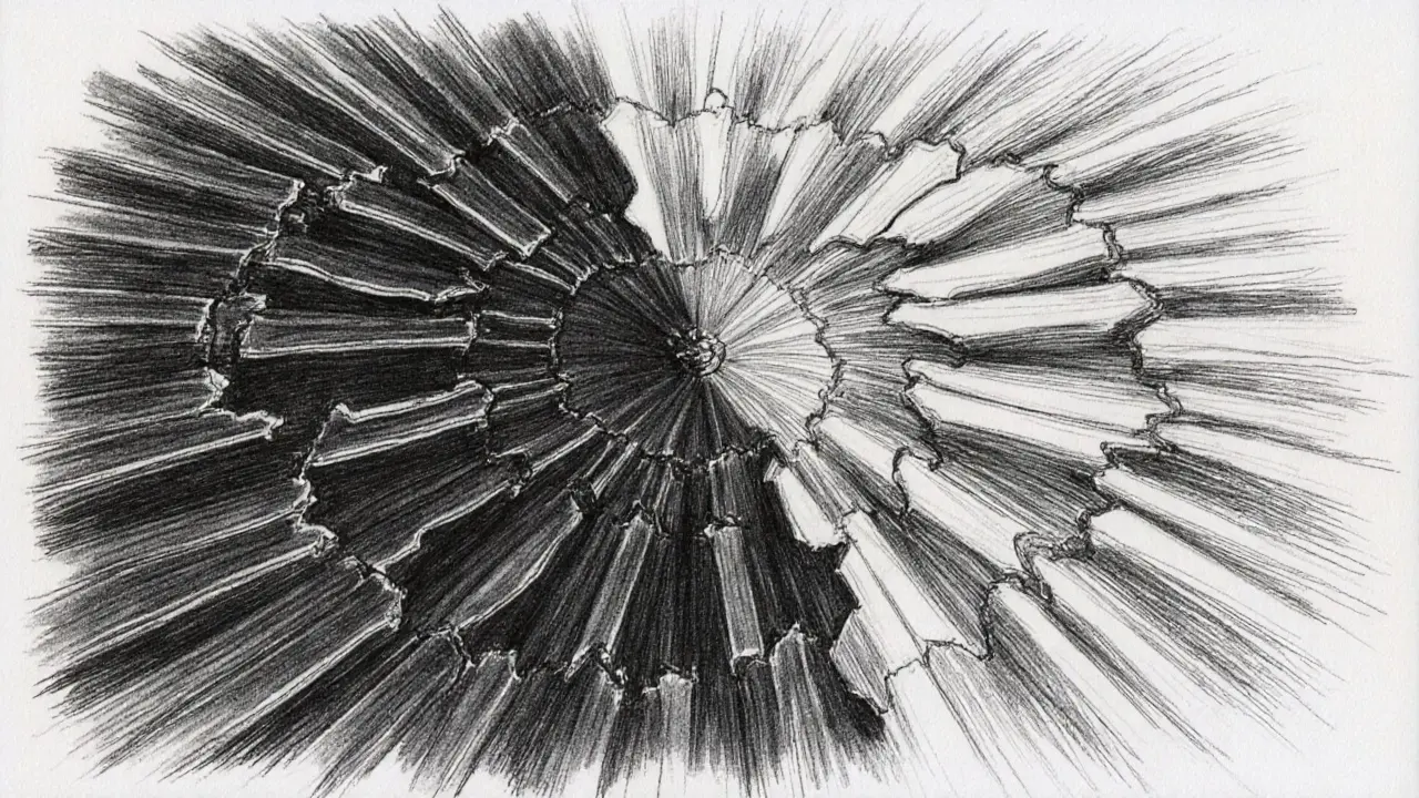 Ethereum transitioning from Proof-of-Work to Proof-of-Stake with sharding lanes radiating outward.