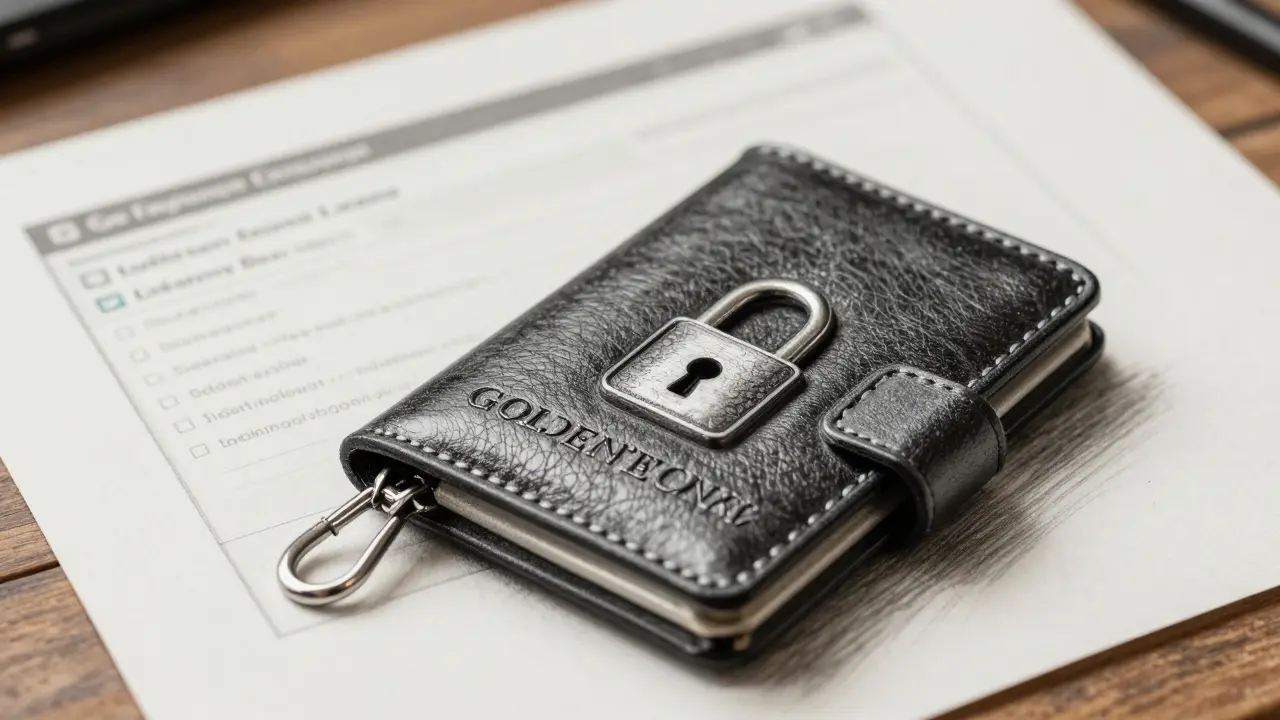 Charcoal drawing of a physical hardware wallet on a table for secure crypto storage.