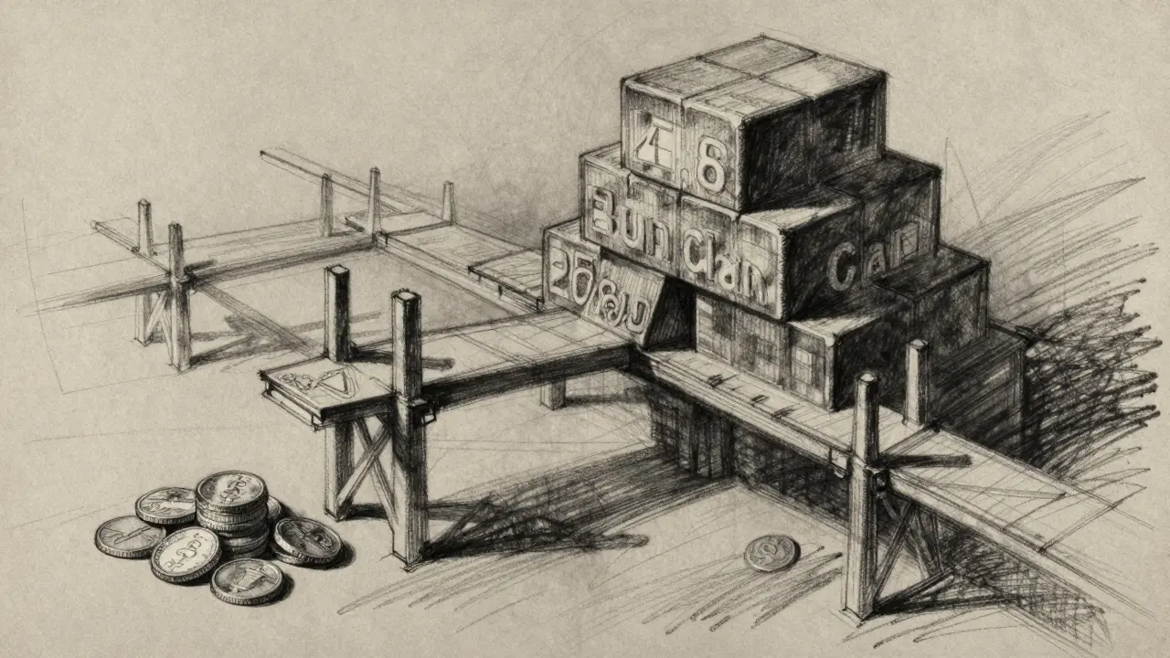 Charcoal art showing unstable bridge representing crypto supply risks