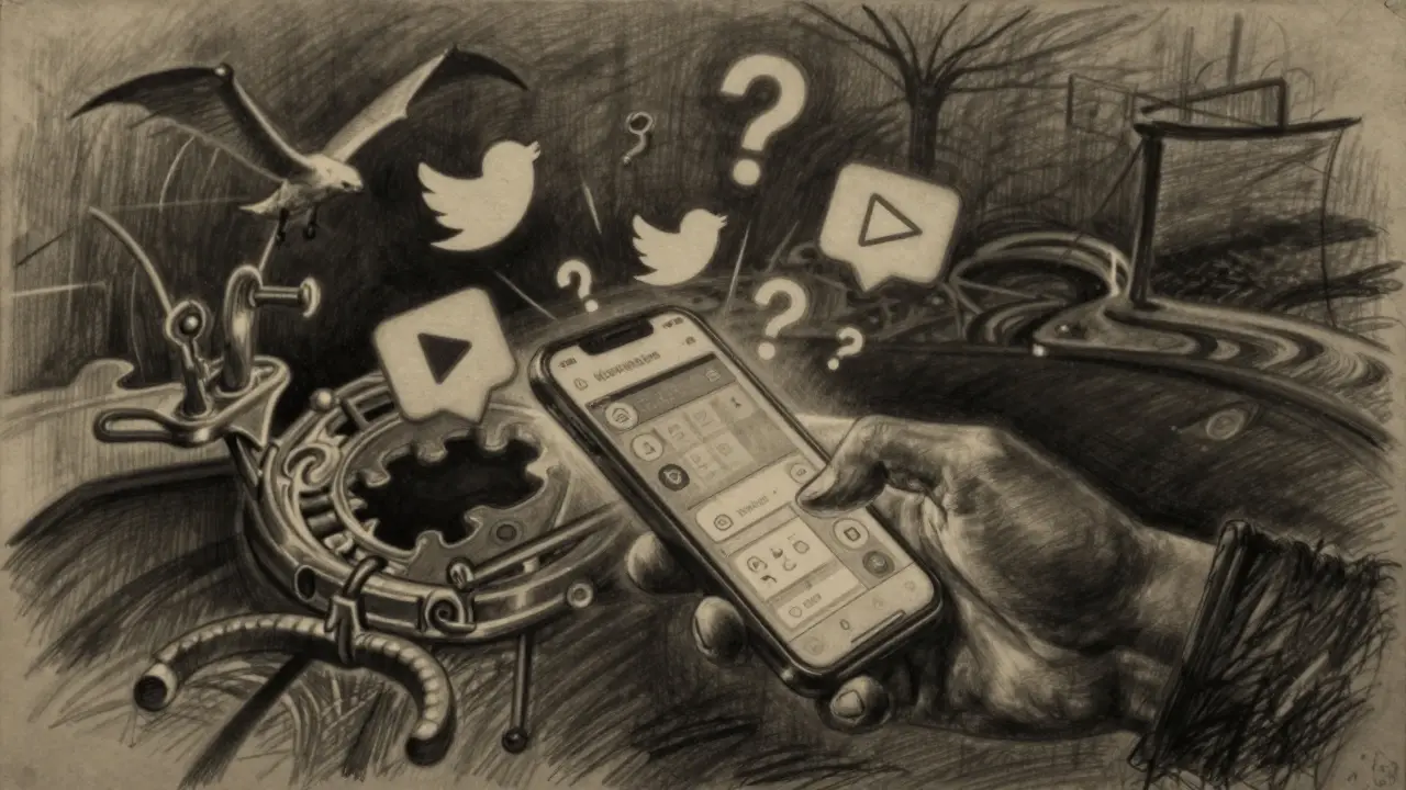 Charcoal sketch of a hand interacting with social media icons and quiz symbols for an airdrop.