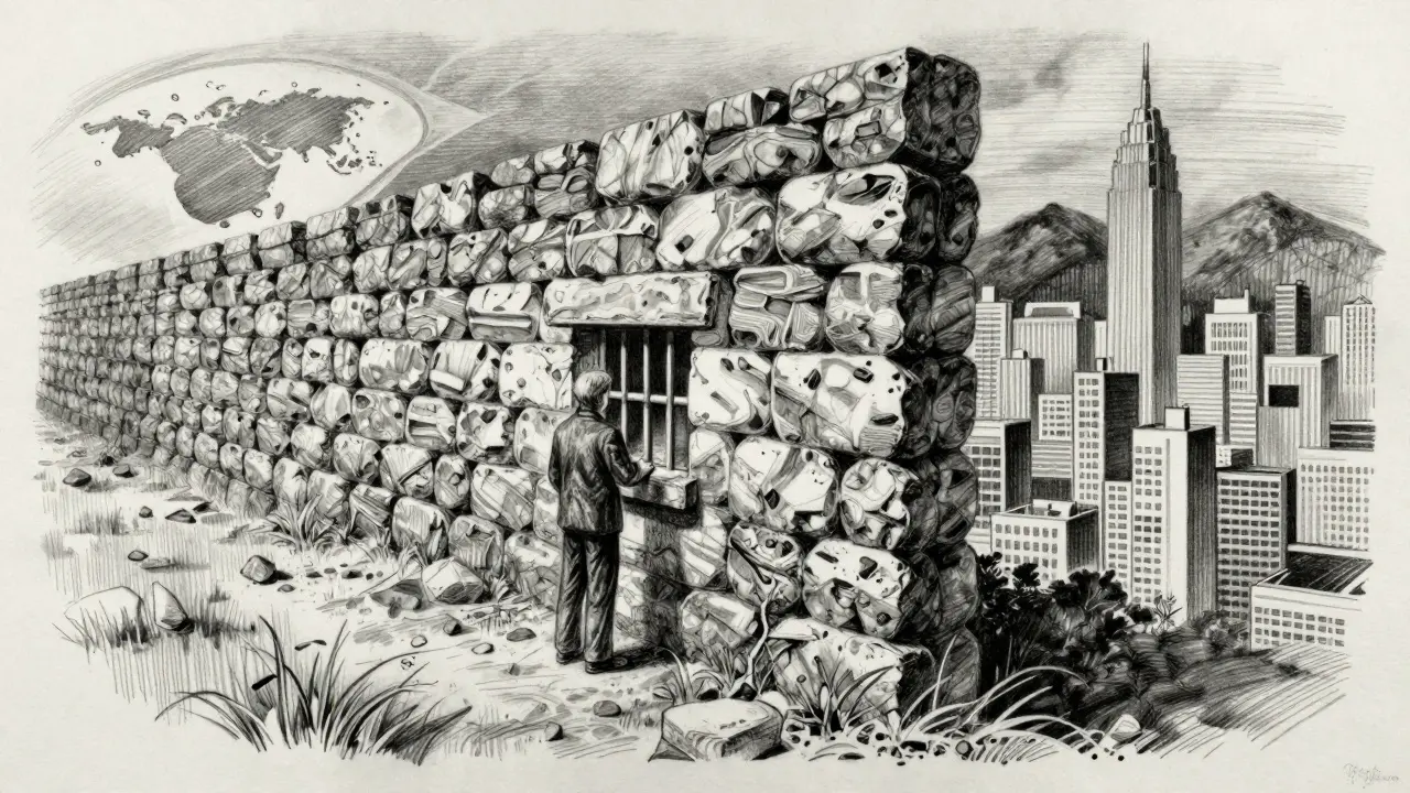 Stone wall separating global markets from Korea