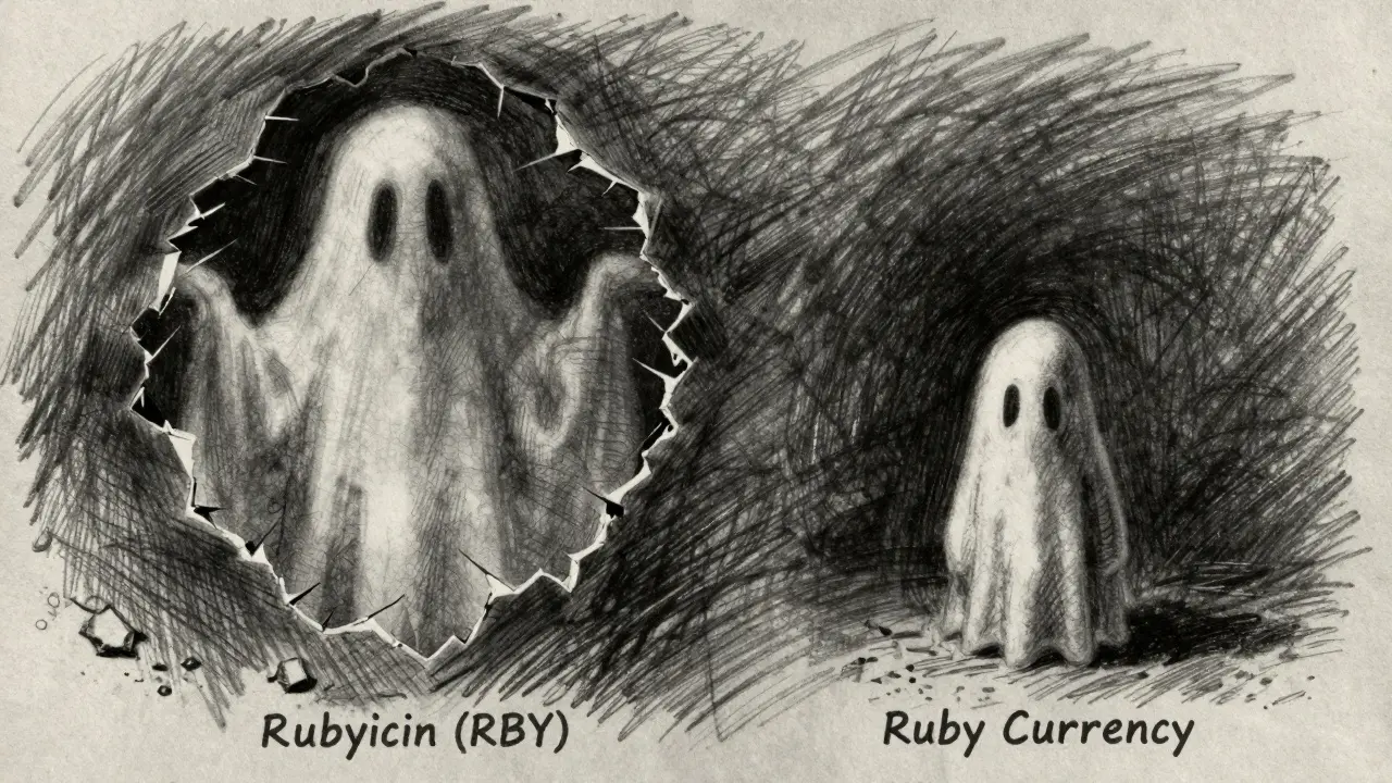 Charcoal drawing of two ghostly zombie crypto assets in dark shadows