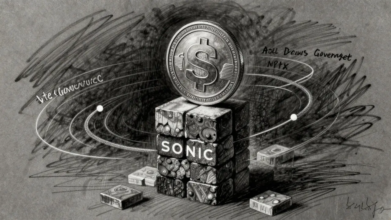 Charcoal sketch of cryptocurrency staking and governance